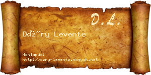 Déry Levente névjegykártya