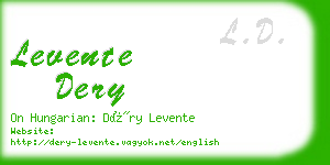 levente dery business card